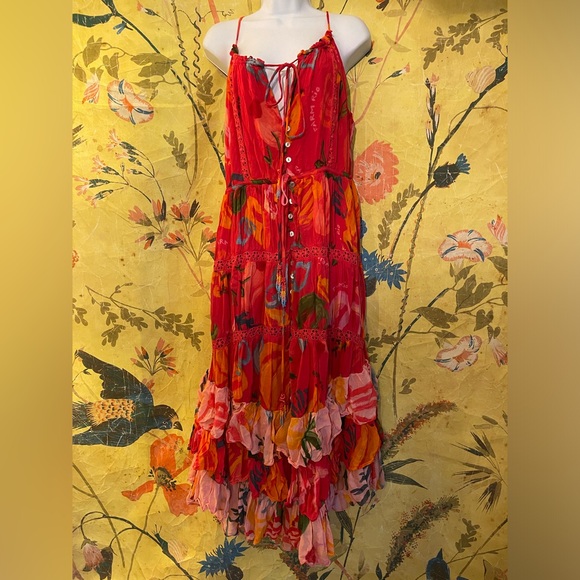 Farm Rio
Mixed Fruits Ocean Tiered Midi-Dress - Picture 9 of 13